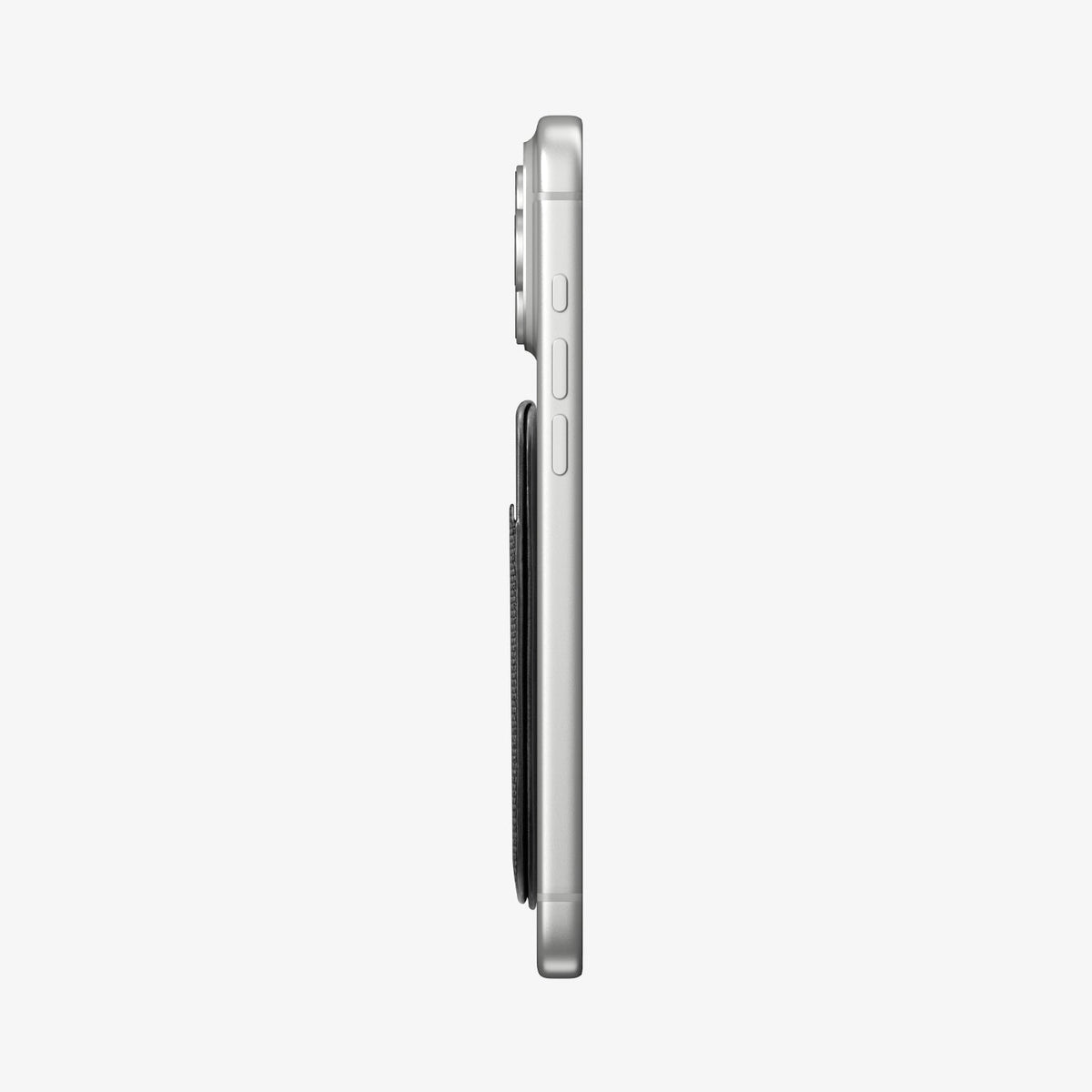 AFA10405 - MagSafe Card Holder Slim Fold (MagFit) | S314-1 in Black showing the side with phone