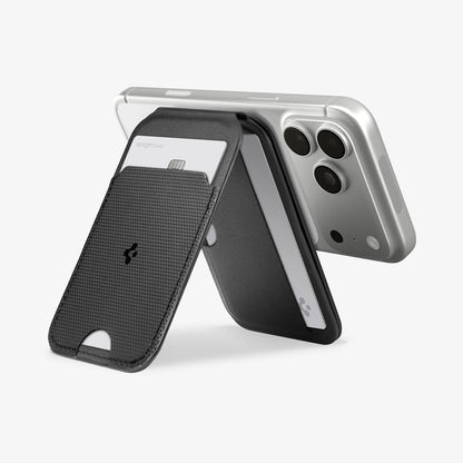 AFA10406 - MagSafe Card Holder Slim Fold (Mag Fit) | S314-2 showing the back with device attached horizontally