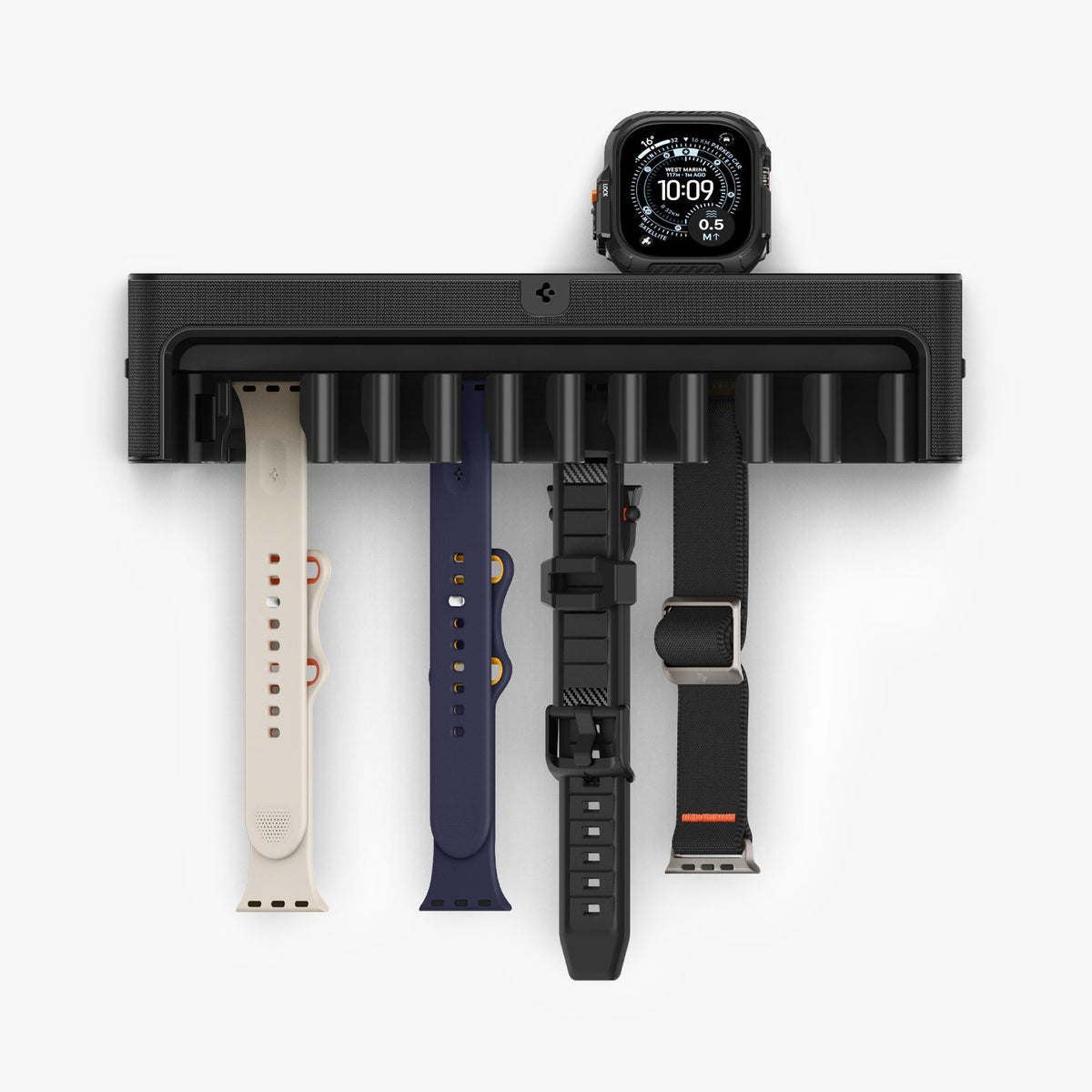 AMP09445 - Watch Band Organizer | S341 showing the front with watch and bands attached