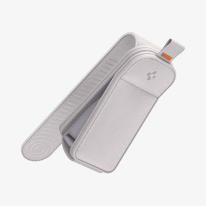 ACP08827 - Visor Leather Sunglass Holder SH101 in Gray showing the front, partial side and partial inner