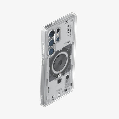 ACS08959 - Galaxy S25 Ultra Case Ultra Hybrid Metal Ring Neo One (MagFit) in Neo One showing the back, partial top and side