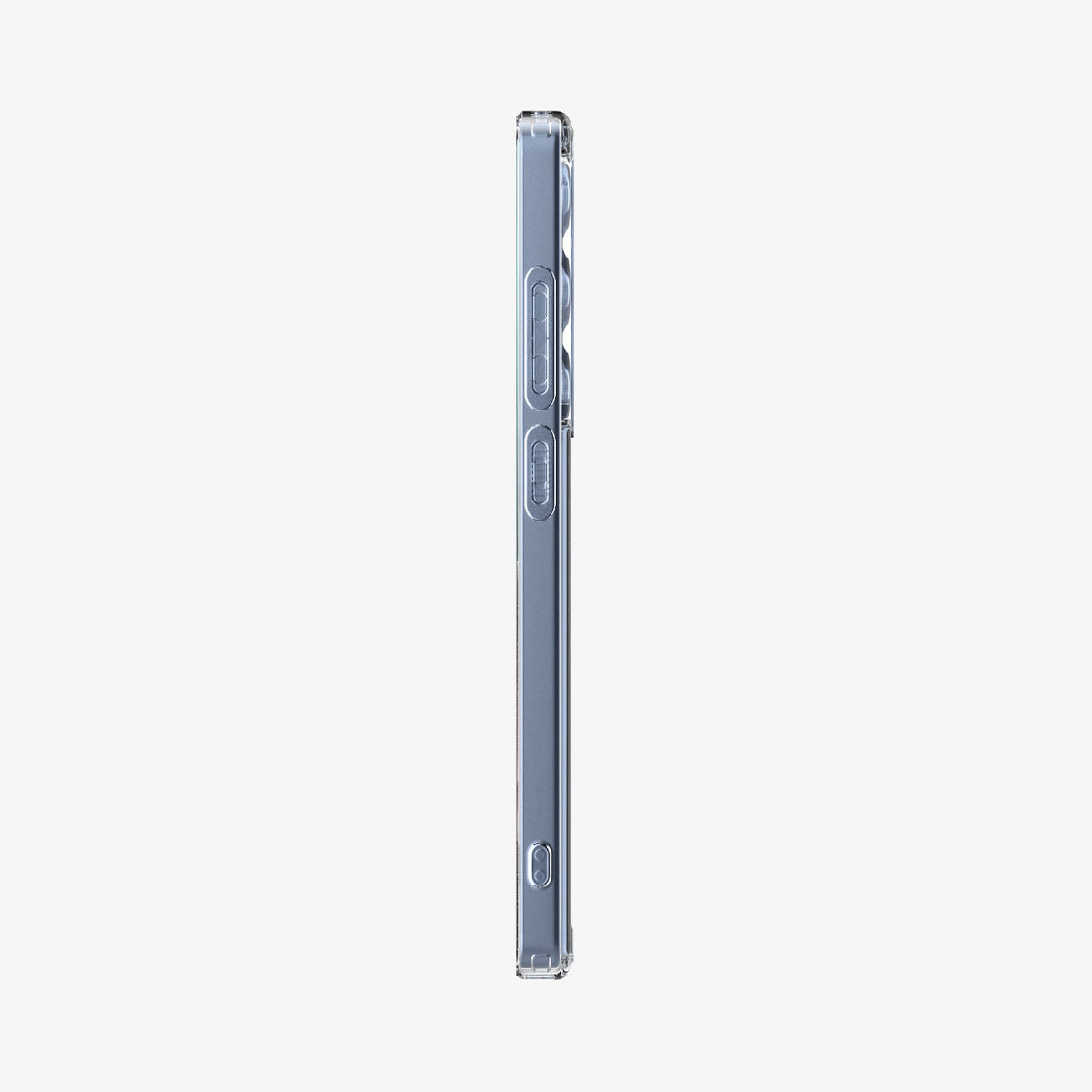 ACS08958 - Galaxy S25 Ultra Case Ultra Hybrid Metal Ring Zero One (MagFit) in Zero One White showing the side