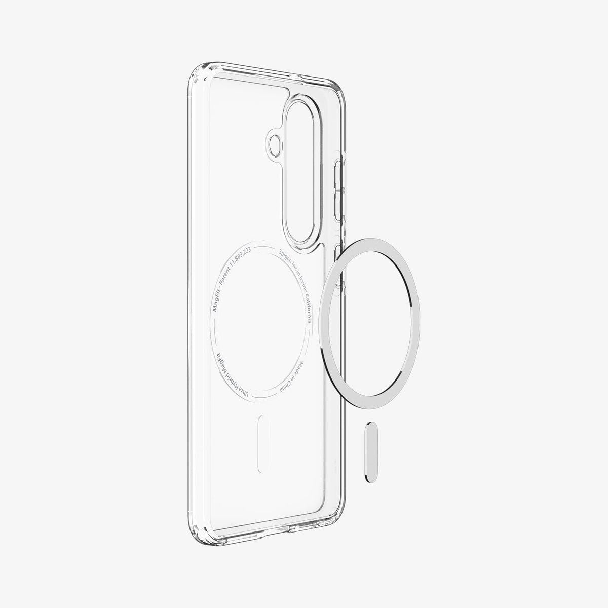 ACS10969 - Galaxy S26 Case Ultra Hybrid (Mag Fit) Crystal Clear showing the back and partial side with mag fit technology
