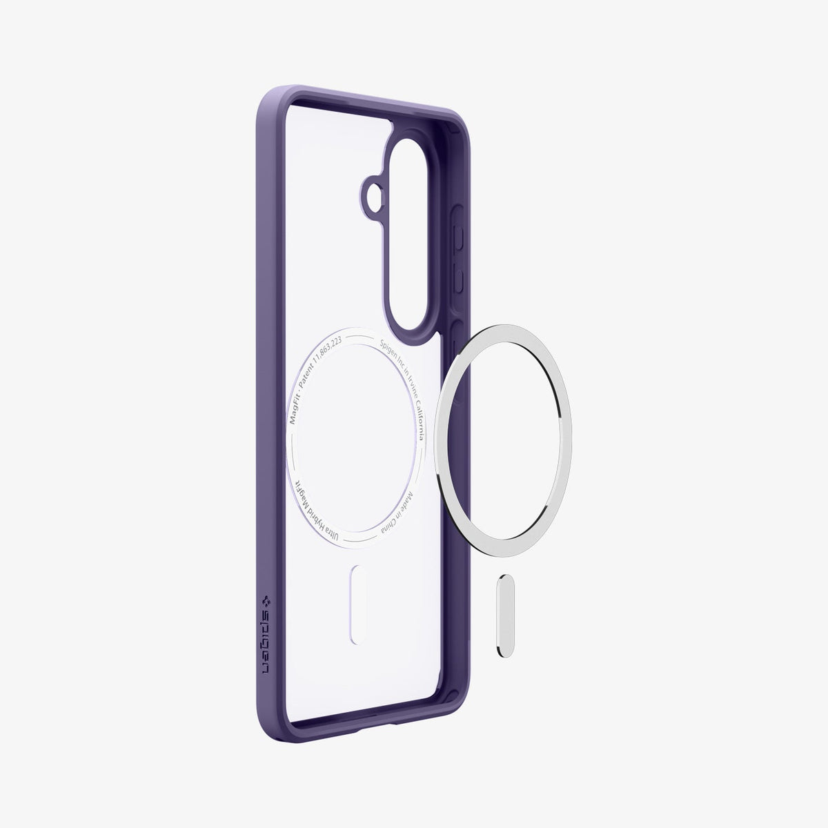 ACS11167 - Galaxy S26 Case Ultra Hybrid (Mag Fit) Deep Purple showing the back and partial side with mag fit technology