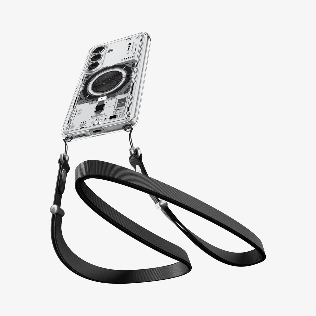 ACS10973 - Galaxy S26 Case Ultra Hybrid Neo One (Mag Fit) showing device and case with double strap on bottom