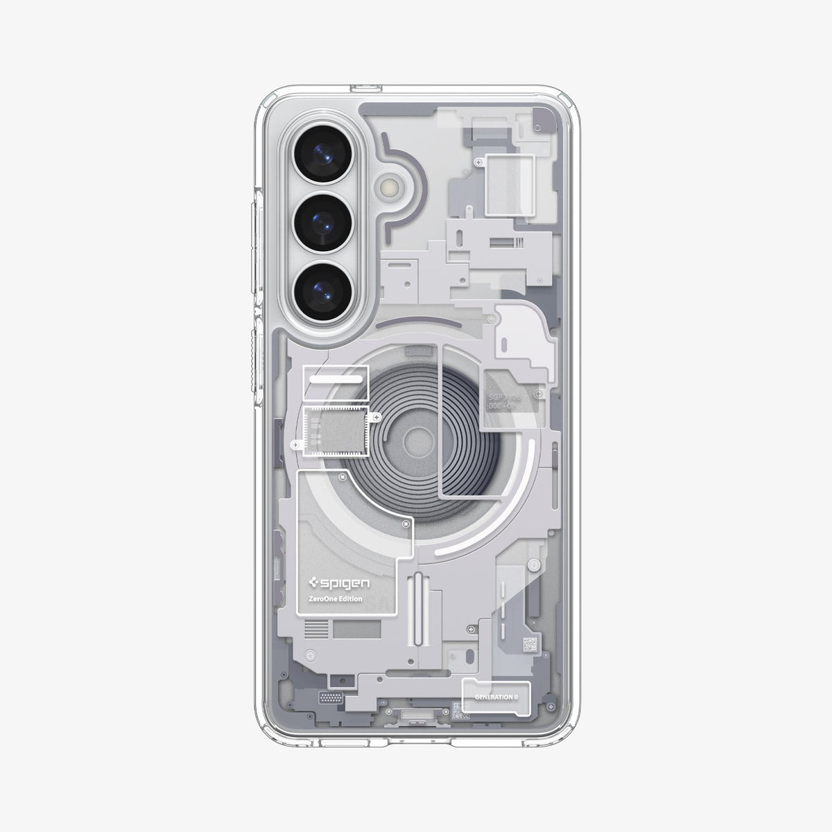 ACS10972 - Galaxy S26 Case Ultra Hybrid Zero One (Mag Fit) White showing the back