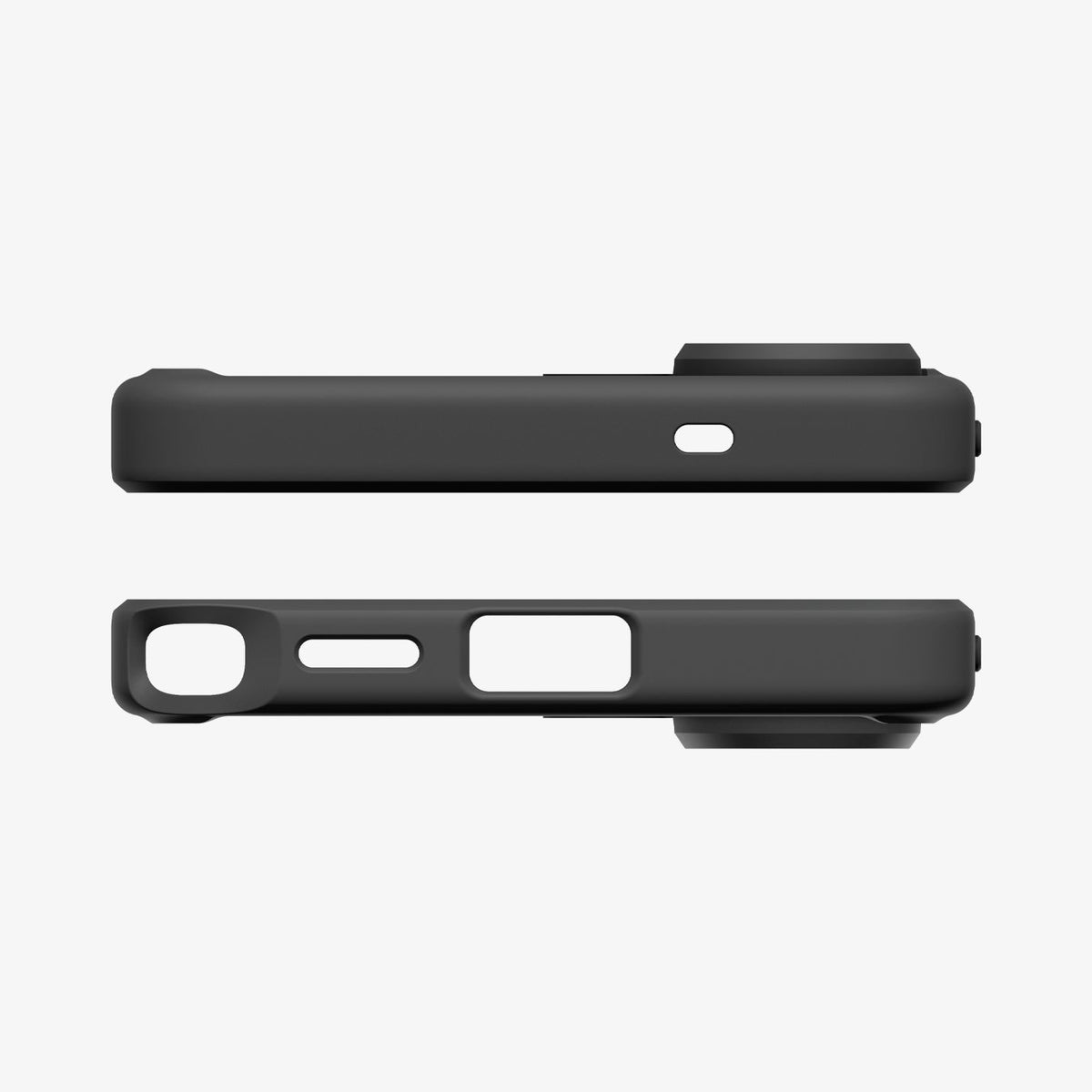 ACS10959 - Galaxy S26 Ultra Case Ultra Hybrid (Mag Fit) Matte Black showing the top and bottom