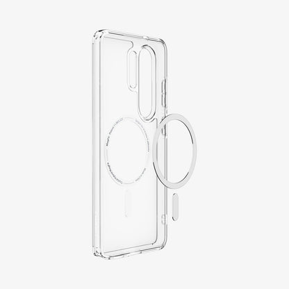 ACS10958 - Galaxy S26 Ultra Case Ultra Hybrid (Mag Fit) Crystal Clear showing the back and partial side with mag fit technology