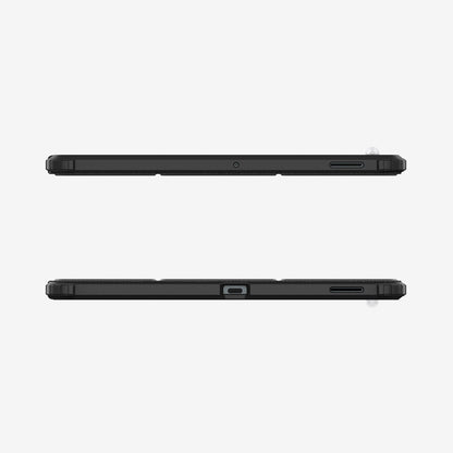 ACS09446 - Galaxy Tab S10 FE+ Case Ultra Hybrid Pro in Black showing the top and bottom