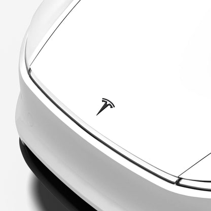 ACP11155 - Model Y Juniper (2025+) Front Emblem Logo Cover in Black showing side angle
