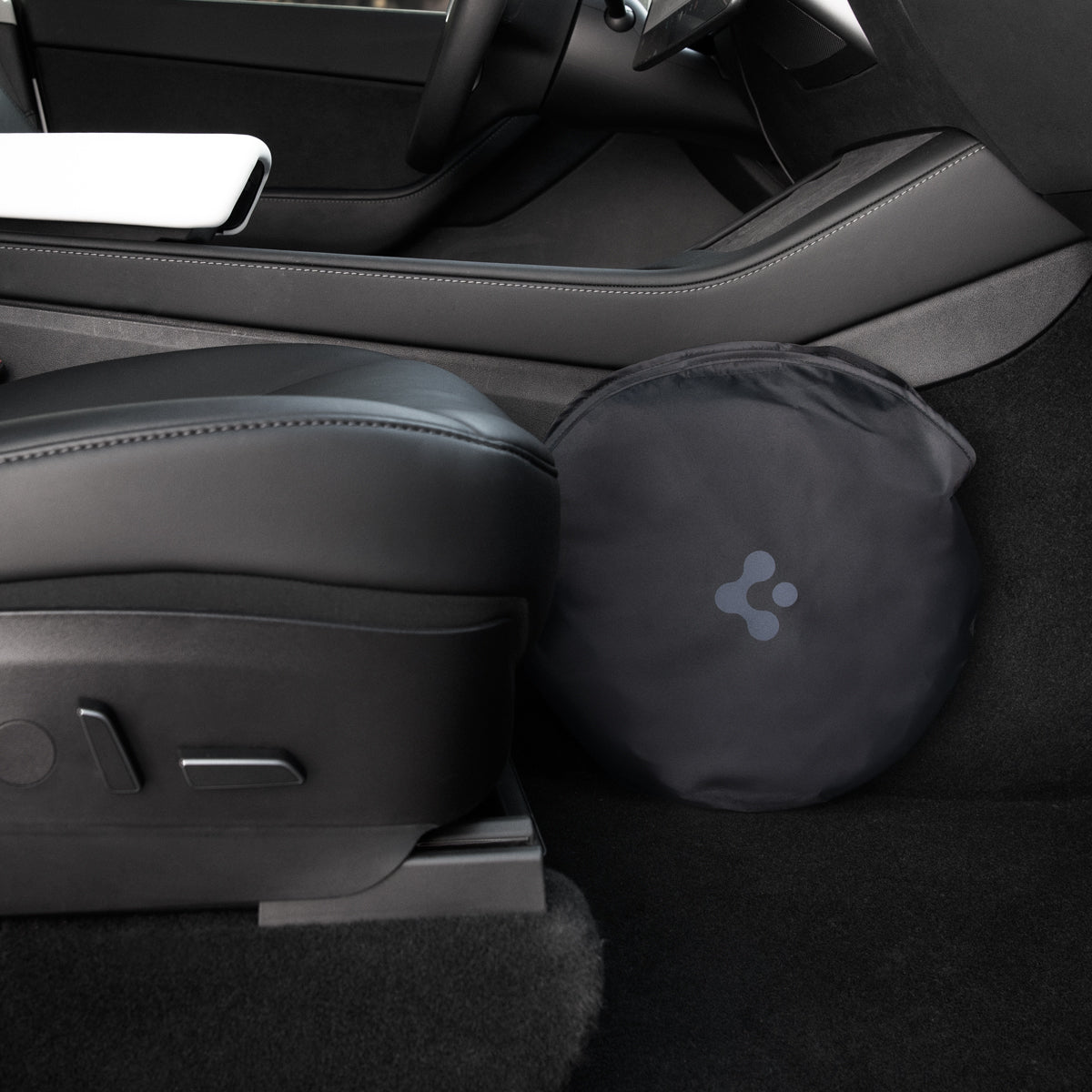 ACP09305 - Tesla Series - CryoShade Model S (2022-2024) showing storage inside of the car.