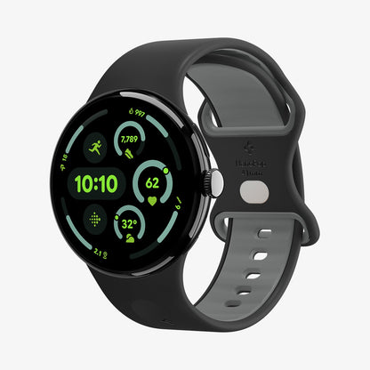 AMP09486 - Pixel Watch 4 (41mm) Nano Pop in Black Sesame showing the front and side