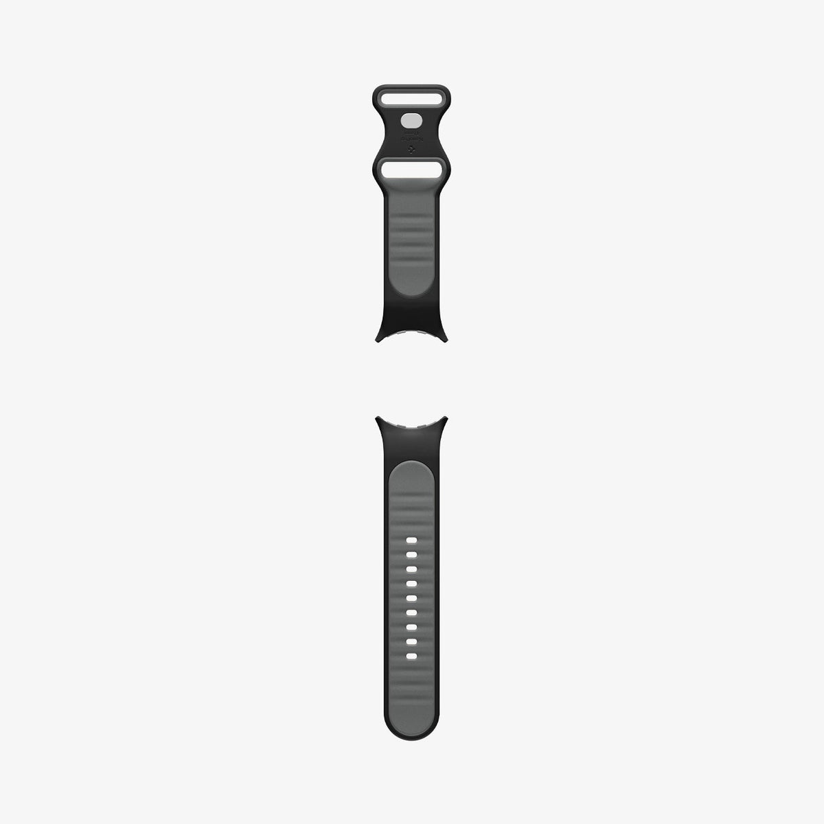 AMP09486 - Pixel Watch 4 (41mm) Nano Pop in Black Sesame showing the back with watch band laid out flat