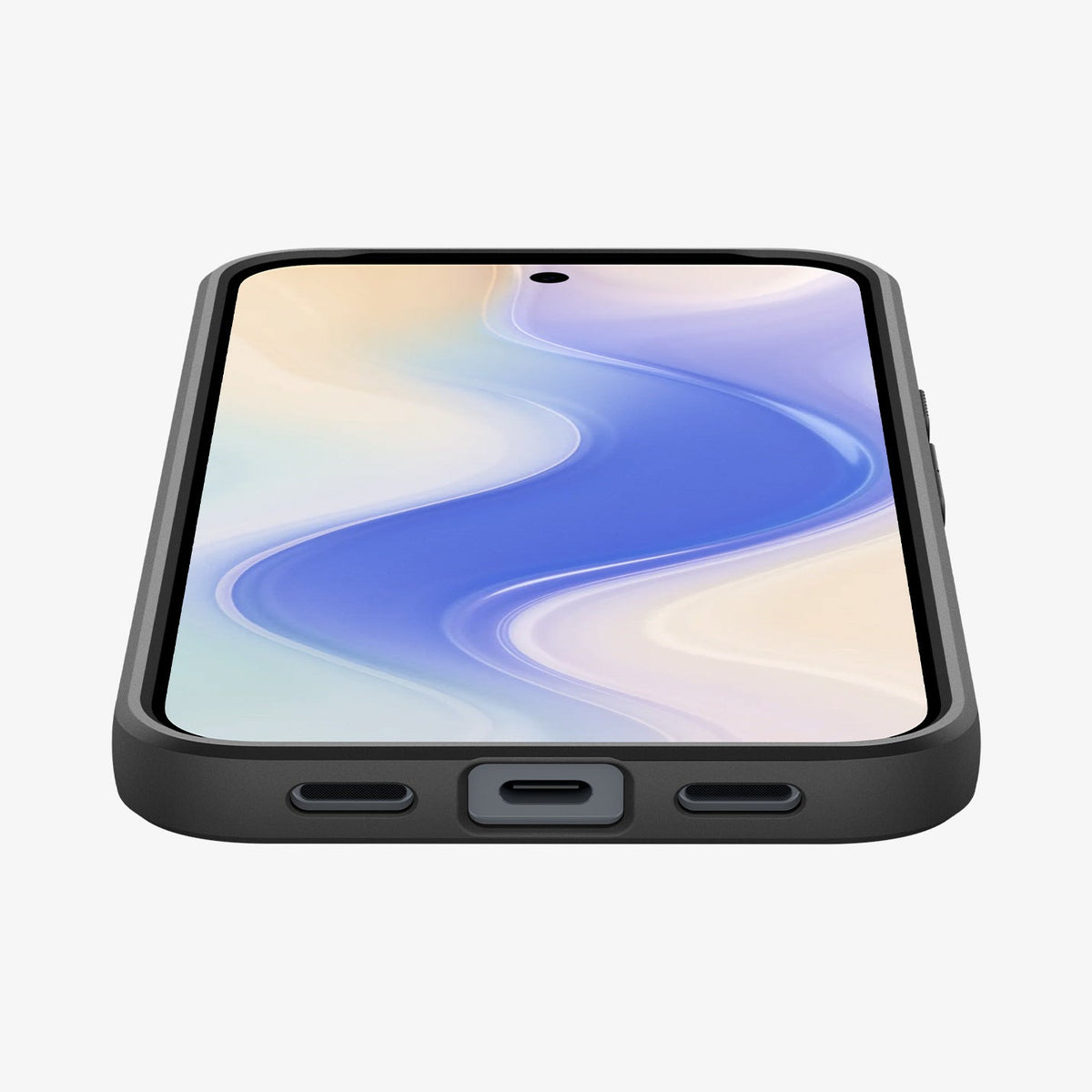 ACS09737 - Pixel 10 Pro XL Case Liquid Air in matte black showing the front and bottom
