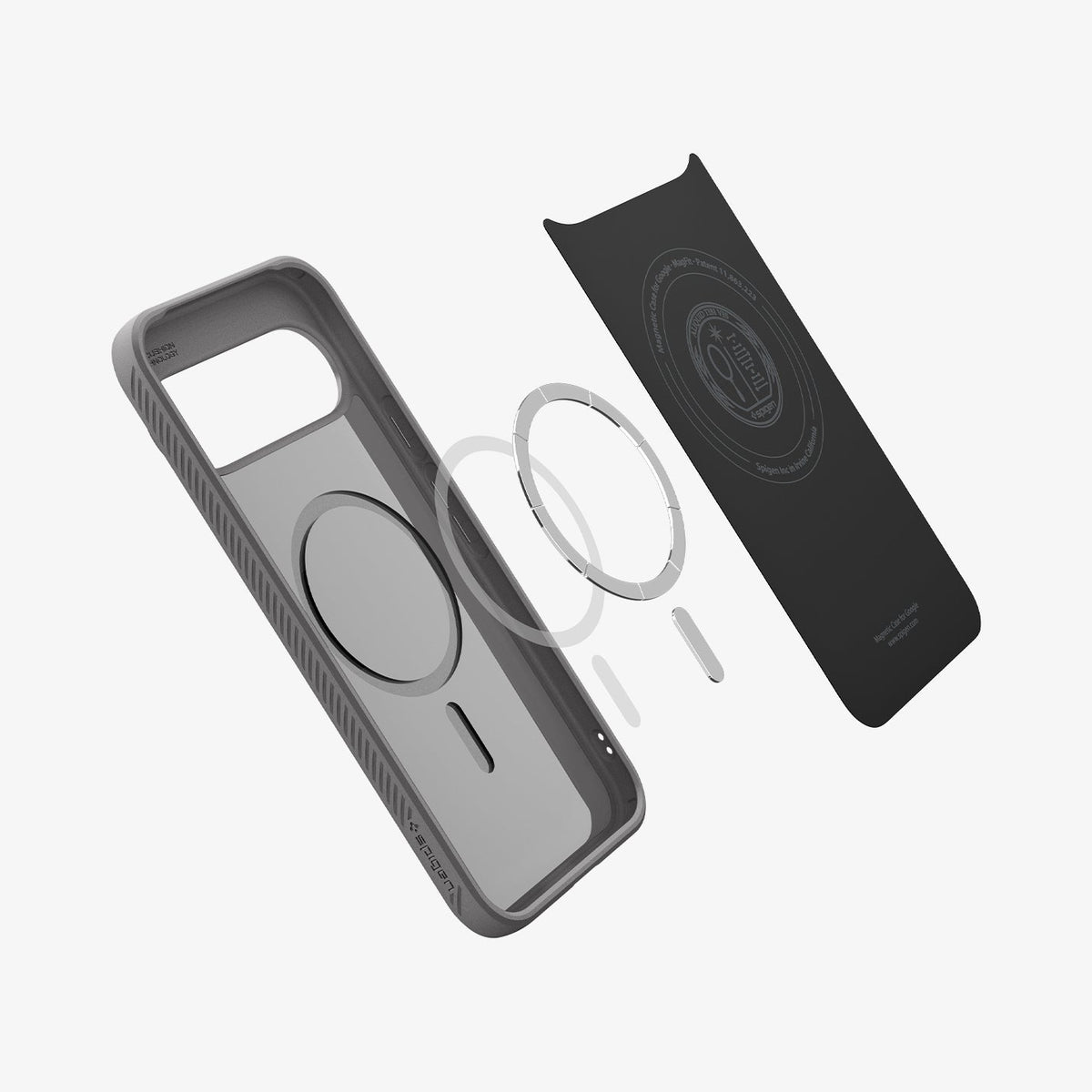 ACS09720 - Pixel 10 Pro XL Case Liquid Air (MagFit) in marble gray showing the inside magnet ring layers