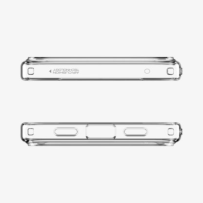 ACS09738 - Pixel 10 Pro XL Case Ultra Hybrid in crystal clear showing the top and bottom