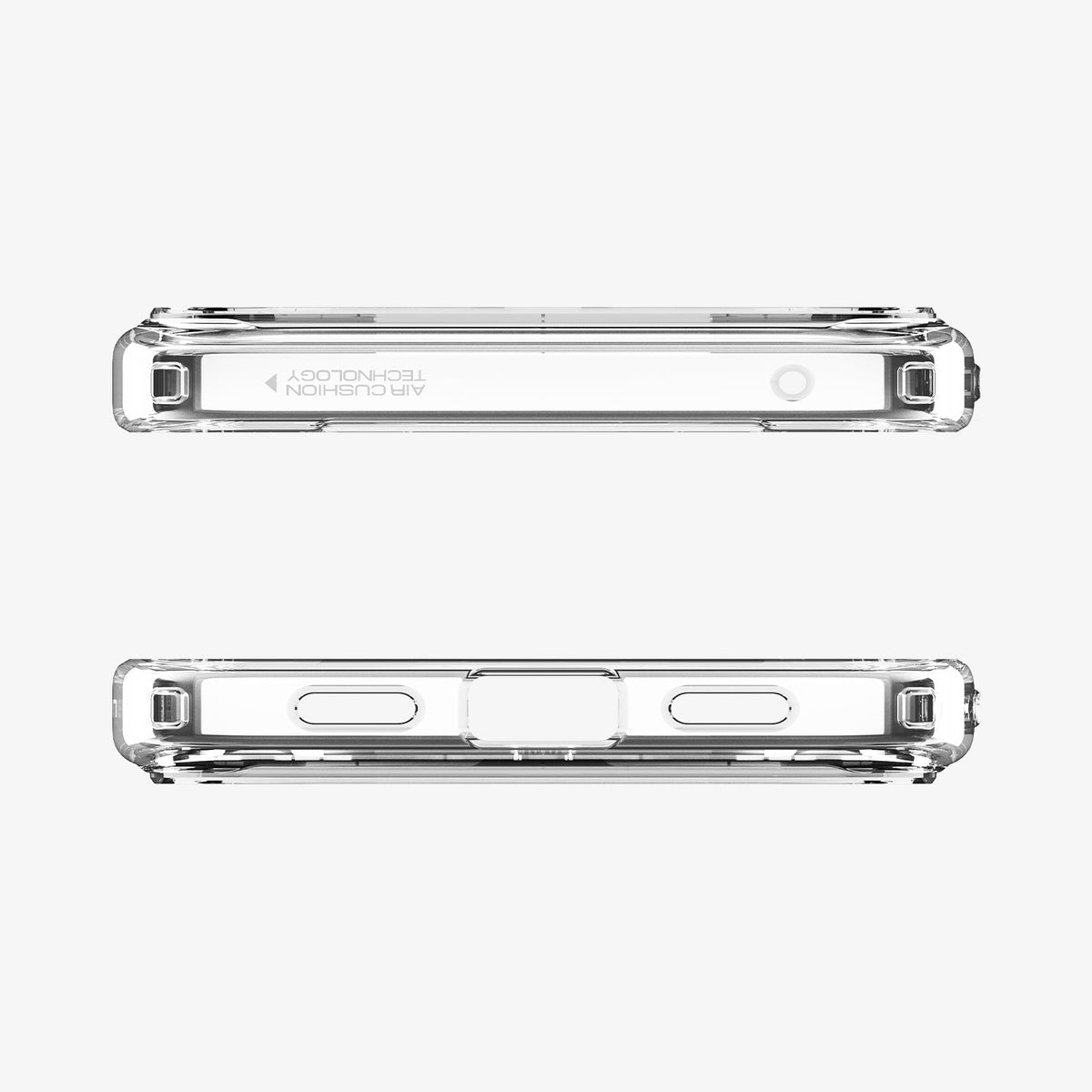 ACS09725 - Pixel 10 Pro XL Case Ultra Hybrid Metal Ring (MagFit) in crystal clear showing the top and bottom of case
