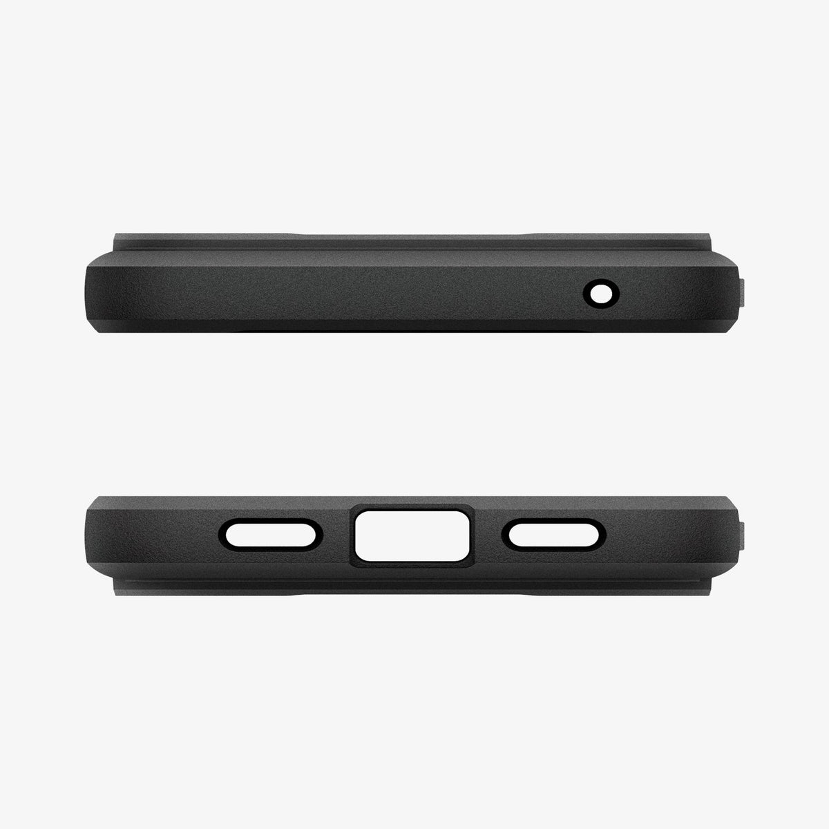 ACS09698 - Pixel 10 / Pixel 10 Pro Case Rugged Armor (MagFit) in black showing the top and bottom