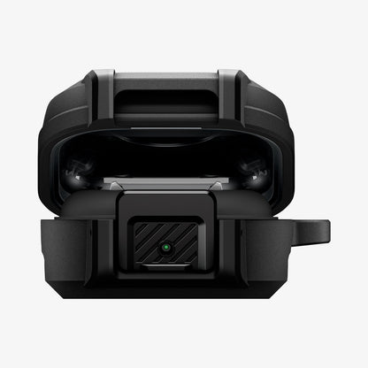 ACS11202 - Galaxy Buds 4 Series - Lock Fit in Matte Black showing the front and partial top