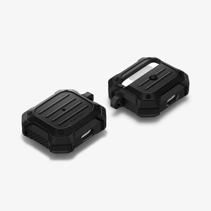 ASD01987 - Apple AirPods 3 Case Tough Armor in black showing the front, back and sides