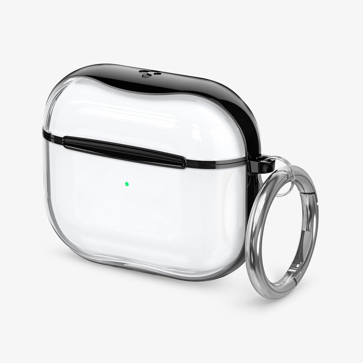 ASD01982 - Apple AirPods 3 Case Ultra Hybrid in jet black showing the front, side and keychain