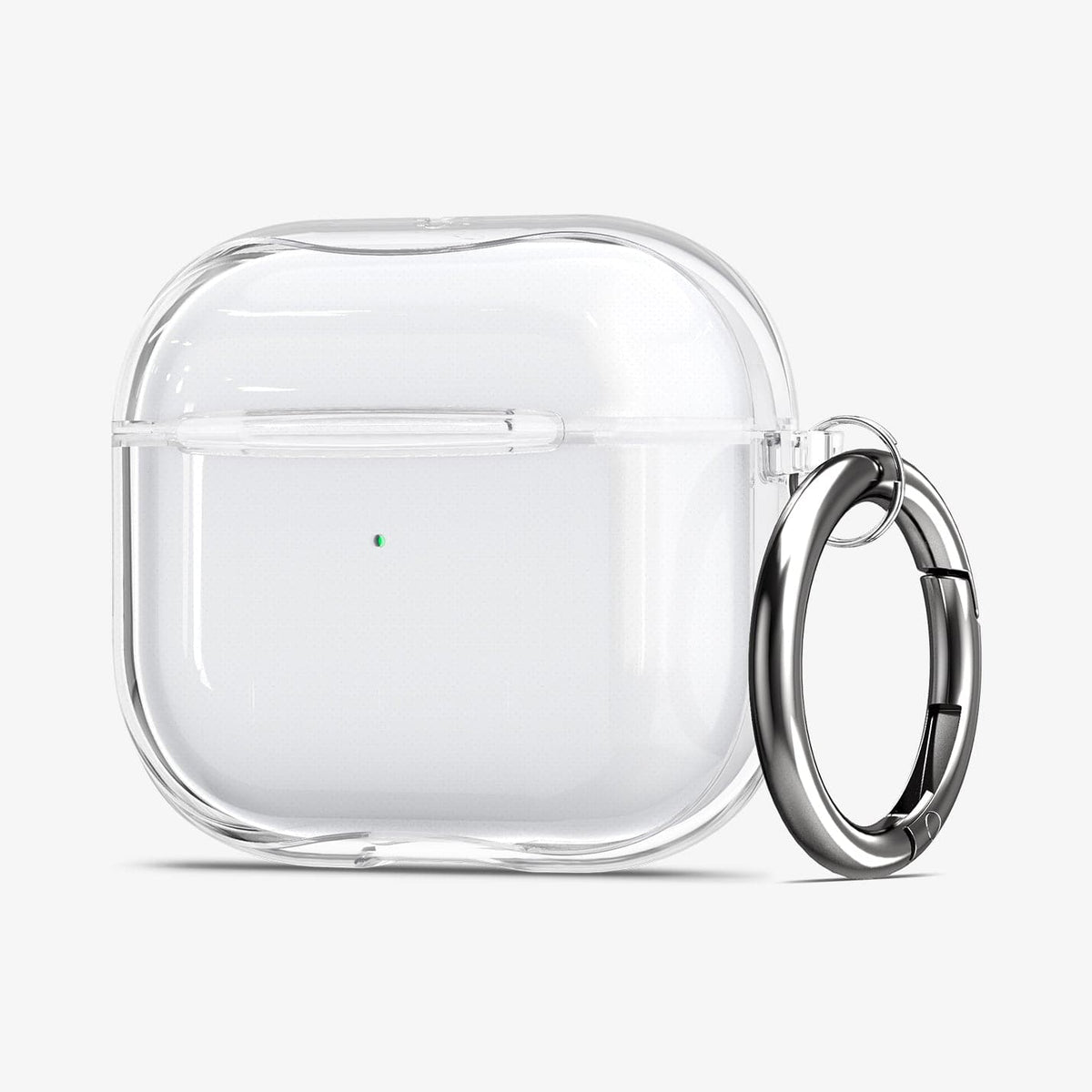 ASD01981 - Apple AirPods 3 Case Ultra Hybrid in crystal clear showing the front, side and keychain