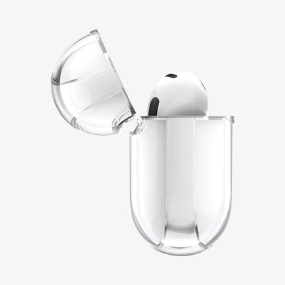 ASD01981 - Apple AirPods 3 Case Ultra Hybrid in crystal clear showing the side with top open and AirPods inside