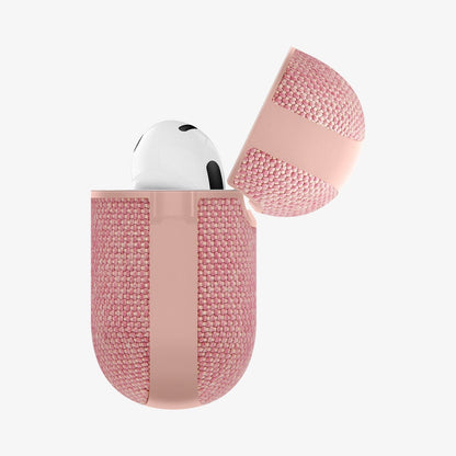 ASD02112 - Apple AirPods 3 Case Urban Fit in rose gold showing the side with top open and AirPods inside