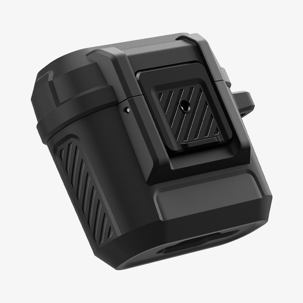 ACS09020 - AirPods 4 Case Lock Fit in Matte Black showing the front, partial side and bottom