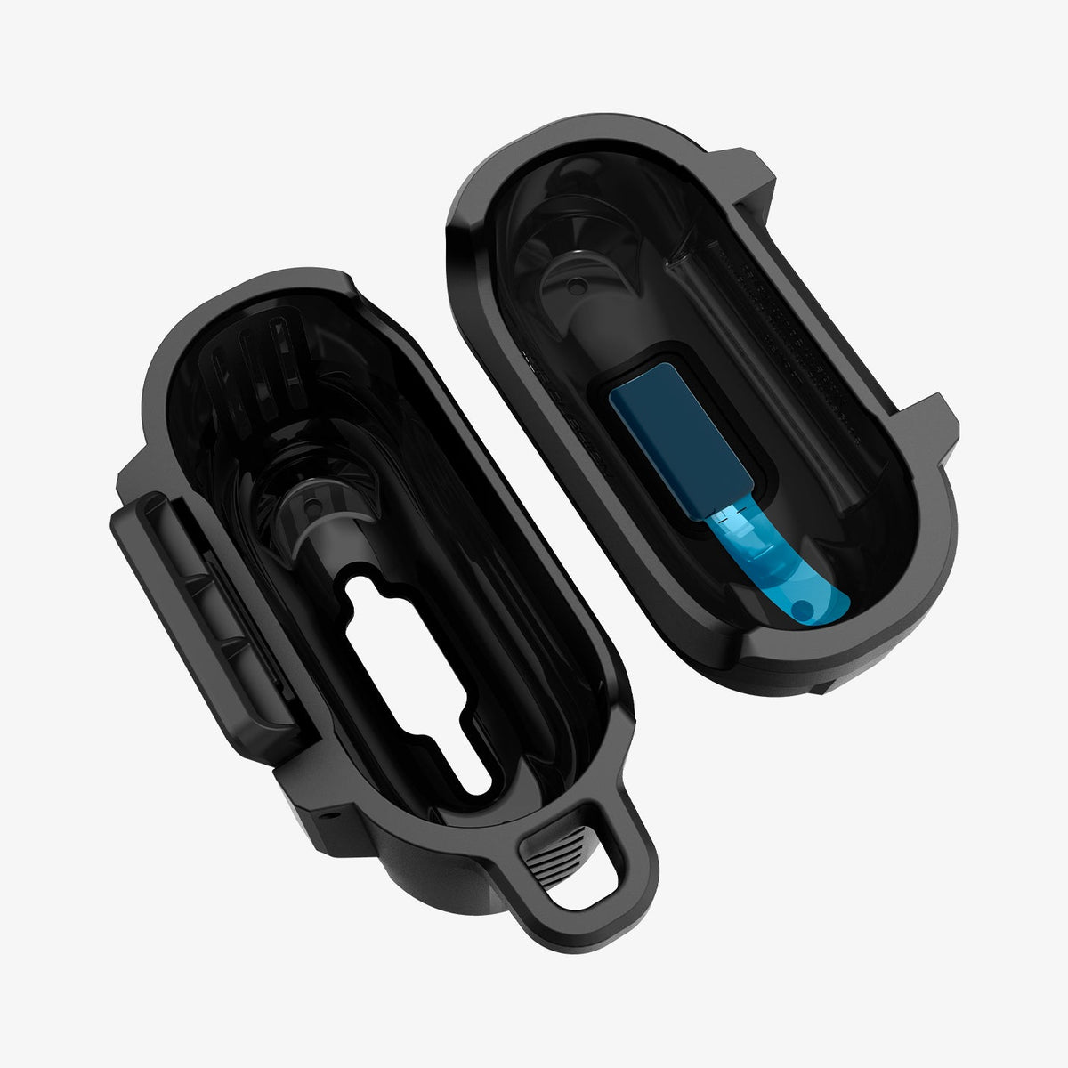 ACS09020 - AirPods 4 Case Lock Fit in Matte Black showing the inner top and bottom