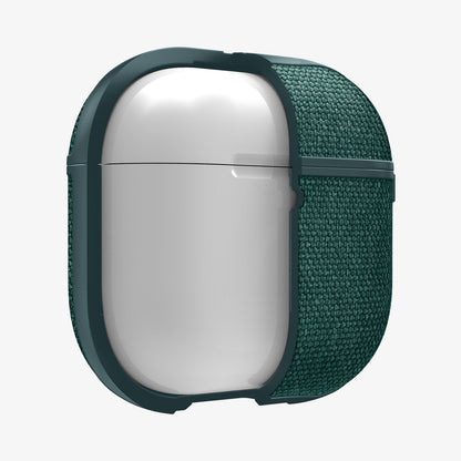 ACS08650 - AirPods 4 Pro / AirPods 4 Case Urban Fit in Midnight Green showing the front, half cut open