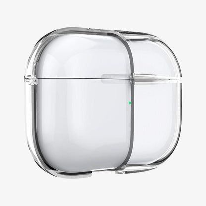 ASD00541 - Apple AirPods Pro Case Ultra Hybrid in crystal clear showing the front with case cut half open