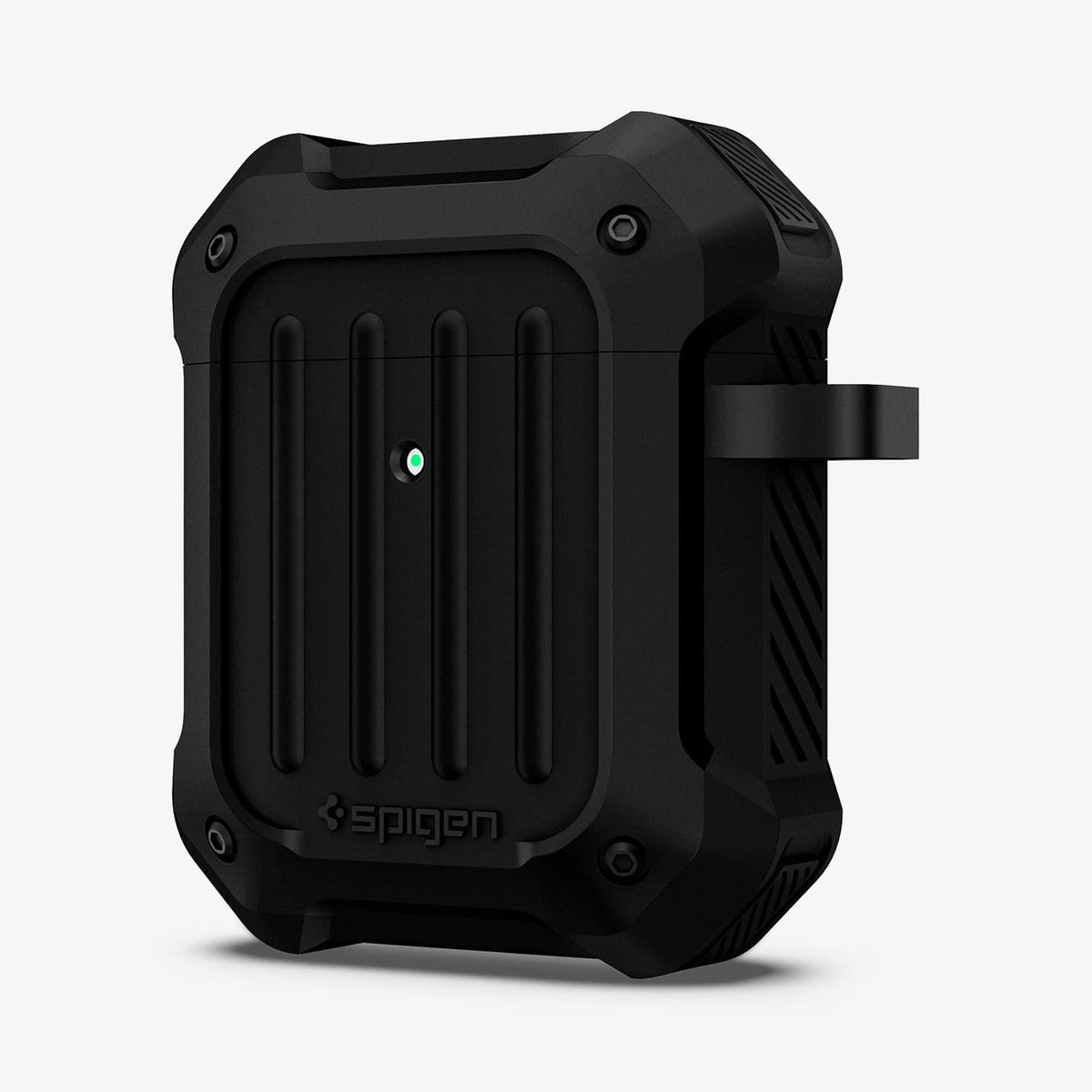 074CS26497 - Apple AirPods 1 / 2 Case Tough Armor in black showing the front and side