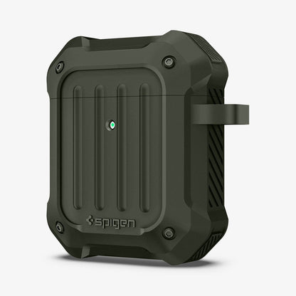 074CS26499 - Apple AirPods 1 / 2 Case Tough Armor in military green showing the front and side
