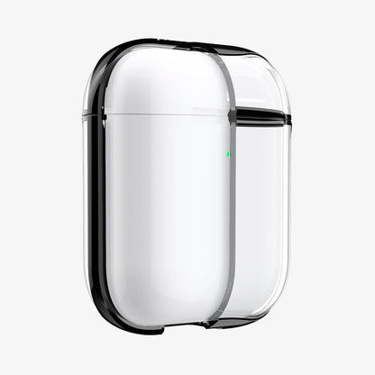 ASD01300 - Apple AirPods 1 / 2 Case Ultra Hybrid in black showing the front with case cut half open