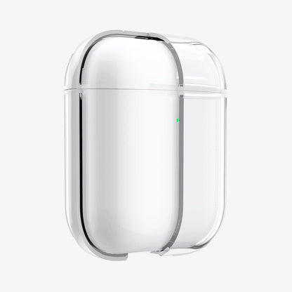 ASD01301 - Apple AirPods 1 / 2 Case Ultra Hybrid in jet white showing the front with case cut half open