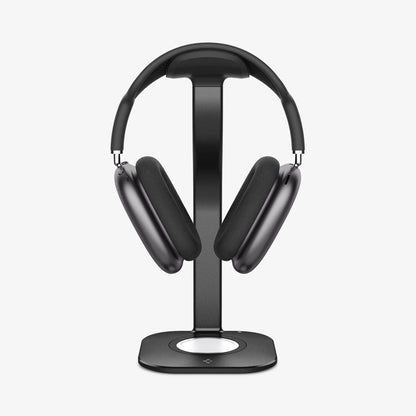 AMP02818 - Apple Airpods Max MagFit Stand in black showing the front with AirPods Max on stand