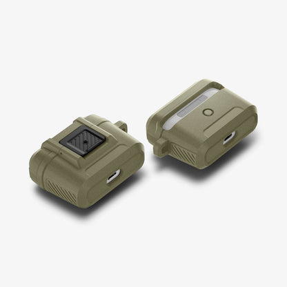 ACS05910 - Apple AirPods Pro Case Lock Fit in vintage khaki showing the front, back, sides and bottom