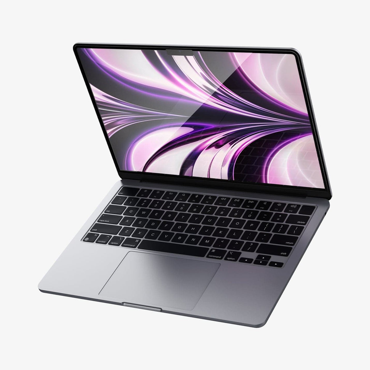 AGL05504 - MacBook Air 13-inch (2022) GLAS.tR SLIM in Clear showing the front of device with tempered glass installed