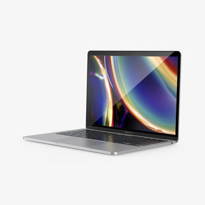 AGL00083 - MacBook Pro 13-inch (2020) GLAS.tR SLIM in Clear showing the front of the device with tempered glass installed
