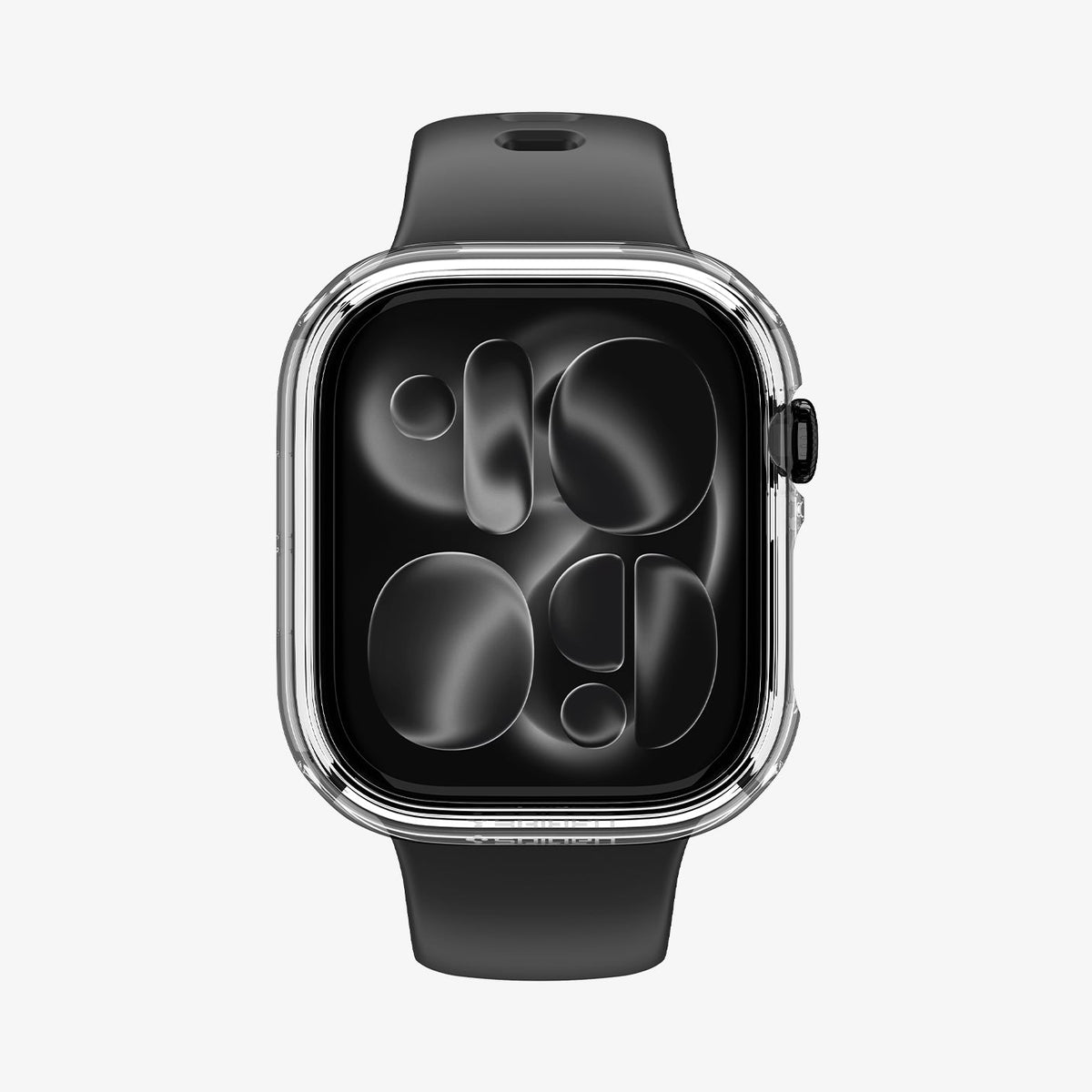 ACS11881 - Apple Watch Series 12(42mm) Case Thin Fit in Crystal Clear showing a front view of the slim protective case with a form fitted profile