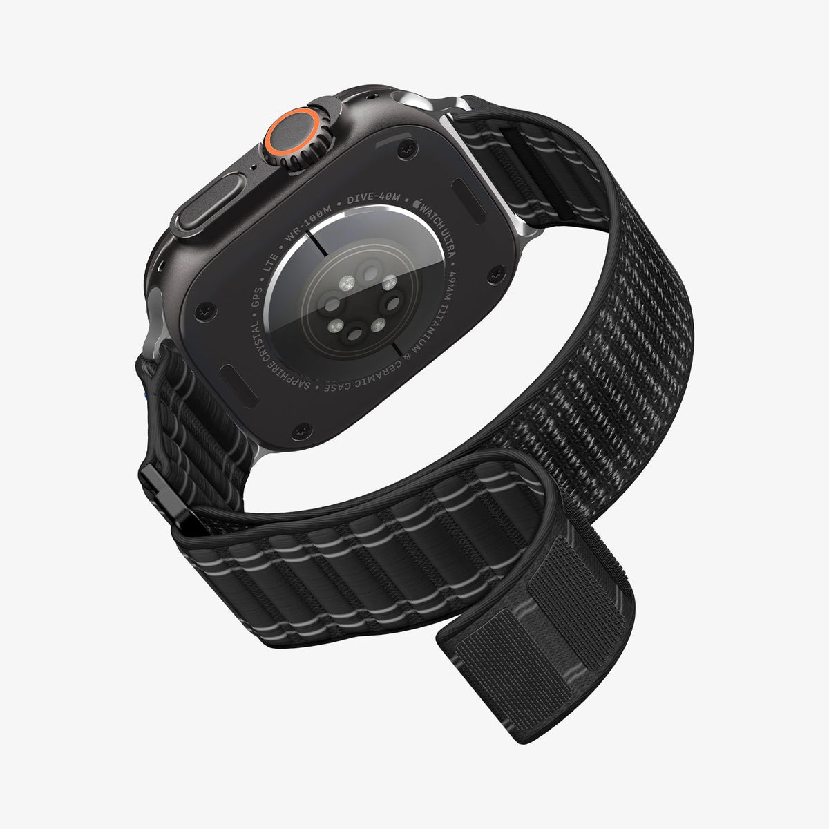 AMP10141 - Apple Watch Ultra (49mm) WBF0 in Black showing the back, partial inner and back
