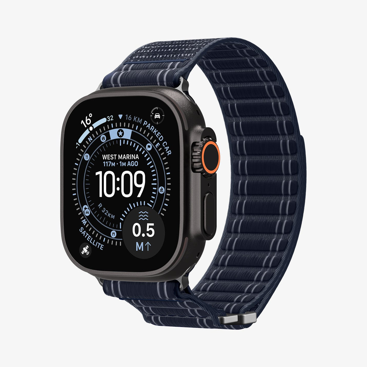 AMP10143 - Apple Watch 10/11 (46mm) WBF0 in Navy showing the front and inner bottom