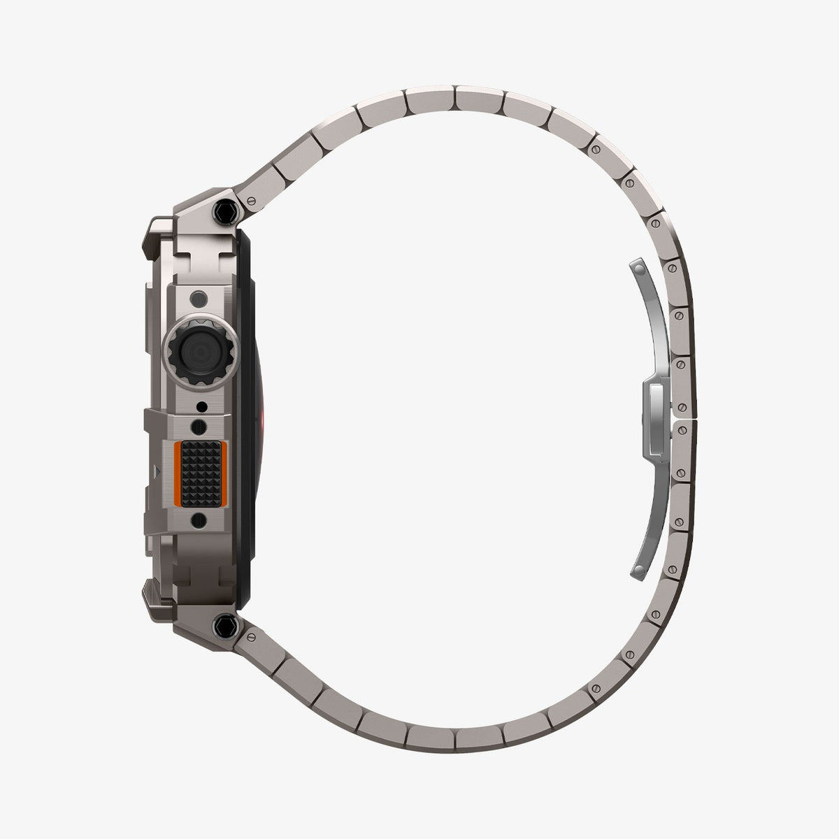 ACS07660 - Apple Watch (45mm) Case Metal Armor Pro in Gunmetal showing the side