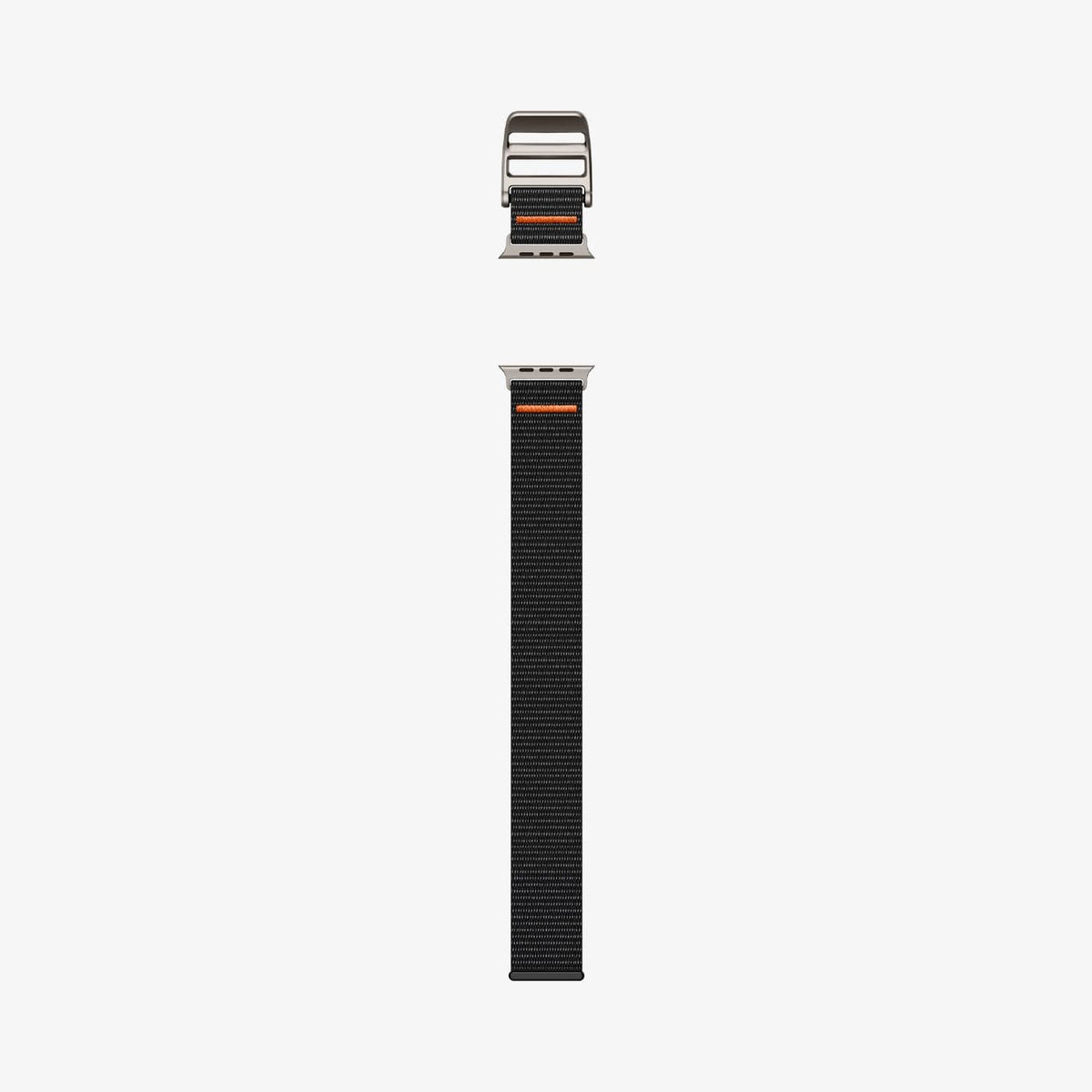 AMP05981 - Apple Watch (45mm) DuraPro Flex Ultra in Black showing the sides of the watch band lay out flat