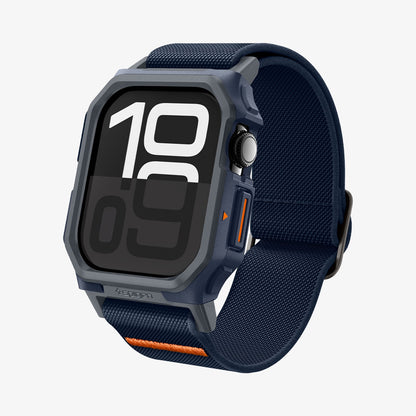 ACS08925 - Apple Watch 10 (46mm) Case Lite Fit Pro in Navy Blue showing the front, side and inner bottom