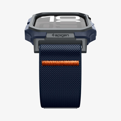 ACS08925 - Apple Watch 10 (46mm) Case Lite Fit Pro in Navy Blue showing the partial front and partial side