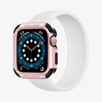 062CS24479 - Apple Watch Series (44mm) Case Tough Armor in rose gold showing the front and inside of band