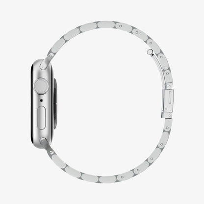 AMP06357 - Apple Watch (41mm) Modern Fit 316L Band in Silver showing the side