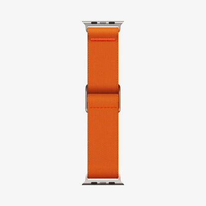 AMP05986 - Apple Watch Series (Apple Watch (49mm)/Apple Watch (45mm)/Apple Watch (42mm)) Watch Band Lite Fit Ultra in orange showing the watch band laid out flat